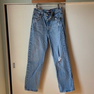 Levi's Ribcage Blue Distressed Jeans